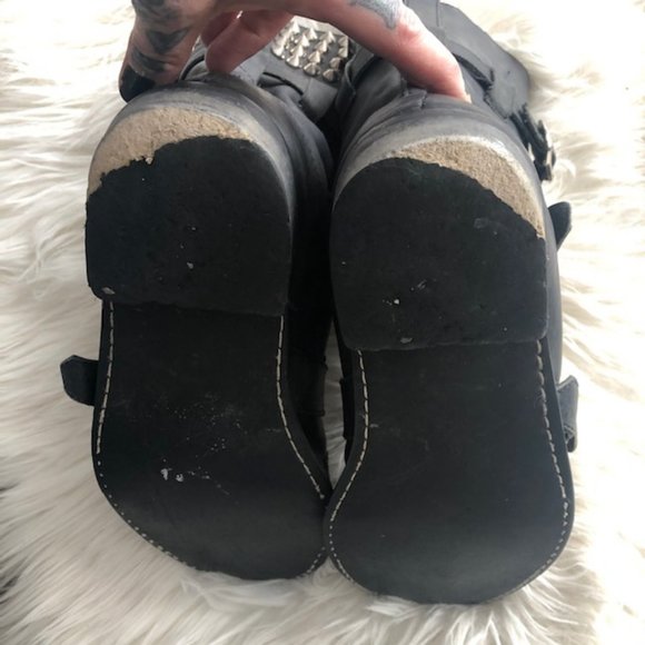 Jeffrey Campbell spiked buckle boots 8 AGF Goth - Picture 7 of 8